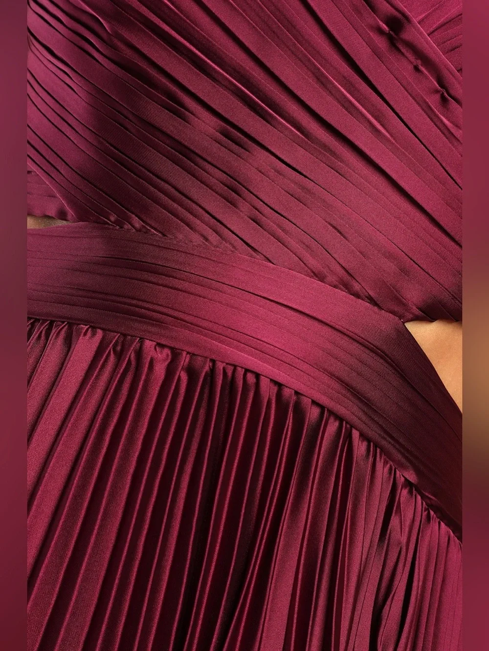 Lulus Got the Glam Plum Purple Burgundy Pleated Cutout Maxi Dress Size M NWT